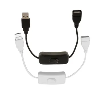 Centechia 1PCS 28 cm Čierny Kábel USB Mužov a Žien s vypínačom ON/OFF Kábel Rozšírenie Prepnúť na USB Lampa USB Ventilátor Power Line