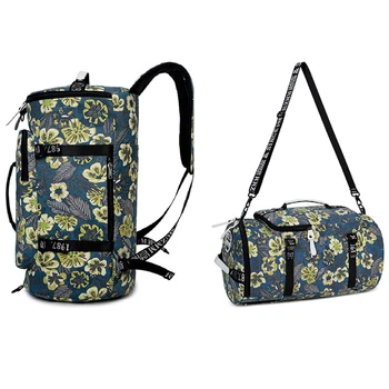Cestovná taška ženy 2018 batožiny vrece nepremokavé Plátno tlač batoh balenie kocky plátno tašky pre batožinu víkend taška