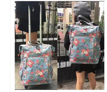 Cestovné batožiny vozíka Batohy tašky na kolieskach Ženy Business Travel Vozíka Tašky Oxford Koľajových Kolesové Batožiny Batoh taška