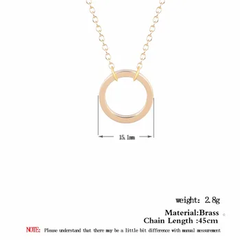Chandler Značky 10 ks Veľa Zlata Jednom Kole Kruhu Náhrdelník Prívesok Pre Ženy Strieborné Pozlátené Jednoduché Vyhlásenie, Šperky Veľkoobchod