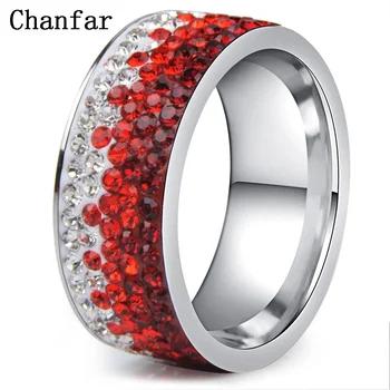 Chanfar Hot Predaj Elegantný AAA Crystal Krúžok Kúzlo Nehrdzavejúcej Ocele Láska Prstene Pre Ženy, Žena Muž Šperky 6 7 8 9 10 veľkostí
