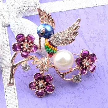 Chanfar Vintage Kvet Lastovička Brošňa Kolíky Crystal Drahokamu Vianočné Brošňa Pearl Ženy Muži Módne Šperky