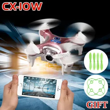 Cheerson CX-10W CX10W MINI WIFI FPV Hučí RC Quadcopter S HD 0.3 MP Fotoaparát UAV 2.4 G 4CH 6-Os Vrtuľníky Hračky
