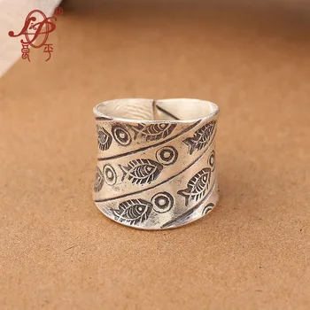 ChiangMai Thajsko Ručné 925 Sterling Silver Ring Pre Ženy,Pôvodné Malé Ryby Retro Strieborný Prsteň Šperky Pre Veľkoobchod