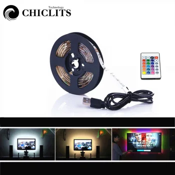 CHICLITS LED Pásy TV RGB USB Svetlo 5V SMD 3528/2835 Stôl Dekor Pásky Pre TV joj, Osvetlenie, Non-Nepremokavé