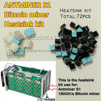 Chladiaci kit(72pcs) Pre Bitcoin Baník Antminer ASIC 180GH/s DIY Hliníkový Chladič Cooler Znížiť O 10degreeC, Zdarma Lode