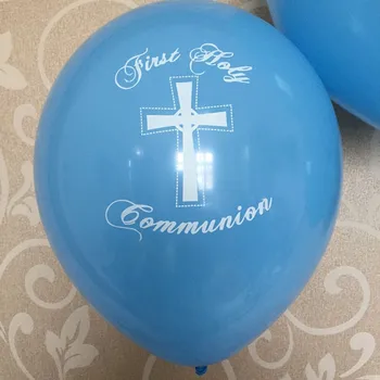 Chlapci 1. prvé sväté prijímanie Dekorácie Balón, Modré Kríž Kostola Podujatia, Party Dekorácie latexové balóny 12ct