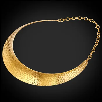 Choker Vyhlásenie Náhrdelník Módne Šperky Vintage Nehrdzavejúcej Ocele/Zlatá Farba Veľký Módne Náhrdelníky Pre Ženy 2016 GN2026