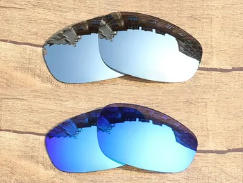 Chrome Silver & Ice Blue 2 Páry Zrkadlo Polarizované Náhradné Šošovky Pre Split Bunda slnečné Okuliare, Rám UVA & UVB Ochrany