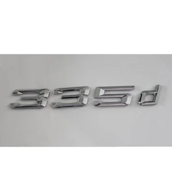 Chróm Lesklé Striebro ABS Počet Písmen Slovo Kufri Odznak Znak Emblémy Odtlačkový Nálepka pre BMW Radu 3 335d