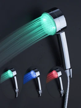 Chrómovanie prietok vody led ručné sprchy hlavu LED fyzioterapia funkčných doprava zadarmo