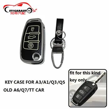 Citycarauto kožené ABS Auto diaľkové Tlačidlo prípade smart key shell kryt, taška vhodné pre audi Q3 Q5 Q7 A1 A3 staré A4L A6L TT car free lode