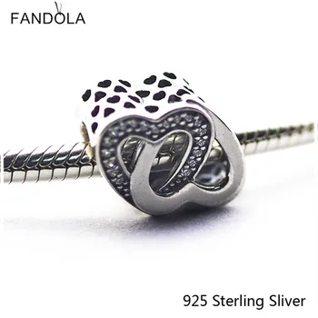 CKK Autentické 925 Sterling Silver Šperky Prepletené Láskou Pôvodného Módny Charms Korálky Hodí Fandola Náramky