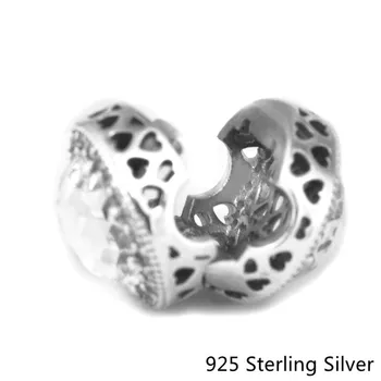 CKK Autentické 925 Sterling Silver Šperky Žiarivé Srdce Klip Módne Charms Korálky Hodí Fandola Náramky