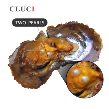 CLUCI 50pcs Zmiešané 9 farieb kolo akoya jednom a dvojičky perly ustrice, 6-8mm, jeden hliva individuálne balenie v jednom vákuové vrece