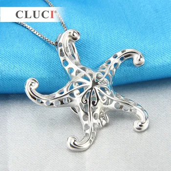 CLUCI 925 Silver Lovely Sea Star Charms Duté Prívesky, Náhrdelníky Zvierat Luxusné DIY Šperky Príslušenstvo pre náhrdelník tvorby