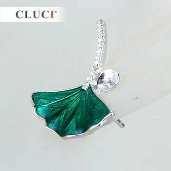 CLUCI 925 sterling silver Green Leaf náušnice montáž Šperky Minimalistický Kvetinový Náušnice Pre Ženy Šperky Bijoux Elegantný Darček