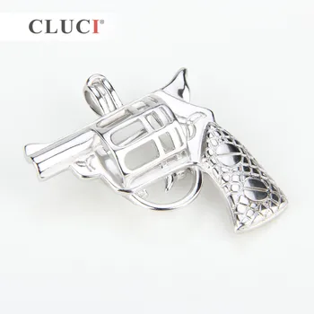 CLUCI HOT PREDAJ 925 sterling silver pekné ženy šperky Zbraň tvar klietky prívesok, zaujímavý náhrdelník darček
