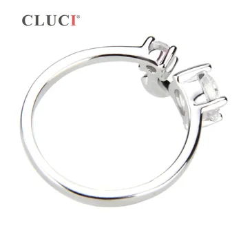 CLUCI nastaviteľné 925 sterling silver ring príslušenstvo s pearl sedadla 1 kus