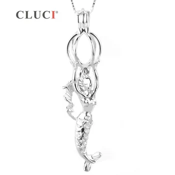 CLUCI romantické ženy, šperky Morská víla 925 sterling silver medailón klietky prívesok 3ks náhrdelník
