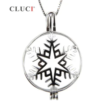 CLUCI Snowflake Halloween/Vianočný darček 925 Sterling Silver Klietky Prívesky Pre Ženy, Módne Šperky, Takže Príslušenstvo