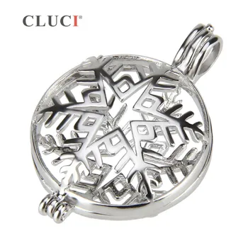 CLUCI Snowflake Halloween/Vianočný darček 925 Sterling Silver Klietky Prívesky Pre Ženy, Módne Šperky, Takže Príslušenstvo