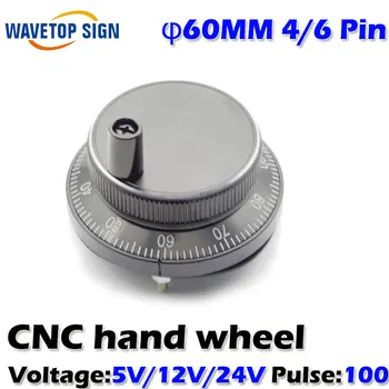 CNC elektronické ručné koliesko s priemerom 60 mm Pulz číslo 100 napätie 5v 12v 24v kolíky 4 alebo 6