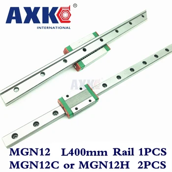 Cnc Router Časti AXK Lineárne Železničnej 1pc 12 mm Šírka 400mm Mgn12 Lineárne vodiacej Koľajnice + 2pc Mgn Mgn12c alebo MGN12H Bloky Prepravu Cnc