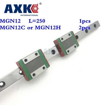 Cnc Router Častiach Lineárne Železničnej Axk 250 mm Mgn12 Lineárne vodiacej Koľajnice + 2pc Mgn12h Alebo Mgn12c Bloky Prepravu Cnc