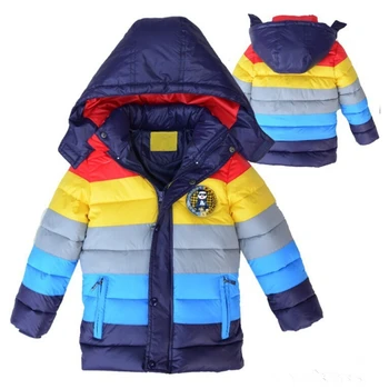 CNJiaYun Zimné Chlapci Bunda Multicolour Prekladané Ťažké Hrubé Teple Deti Kabát Vymeniteľné Kapucňou Outwear Deti Oblečenie