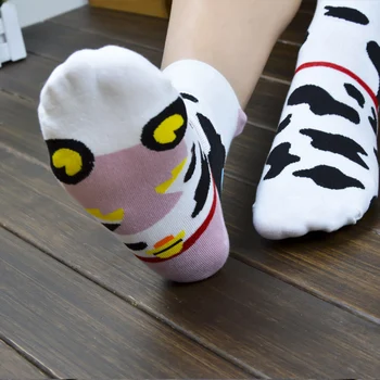COCOTEKK Cartoon Ženy Ponožky Zimné Teplé Farebné, Zábavné Zvierat Mačka Roztomilé Ponožky Bavlna Kawaii Ponožky Ženy Krásne 3D Sox Pre Ženy
