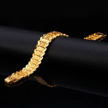 Collare HORÚCE ! Pánske Náramky Vianočný Darček Zlatá Farba Kvetu 20 CM Trendy Náramok mužov Šperky Dubaj H148