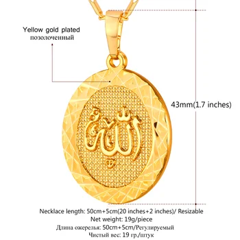 Collare Kolo Alah Moslimských Náhrdelníky & Prívesky Zlatá/Strieborná Farba Veľkoobchod Náhrdelník Ženy Muži Islam Arabčina Šperky P936