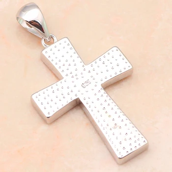 Collares populárne biely Kríž dizajn, White Fire Opal Striebro Pečiatkou Nacklace Prívesky Módne šperky OP520A