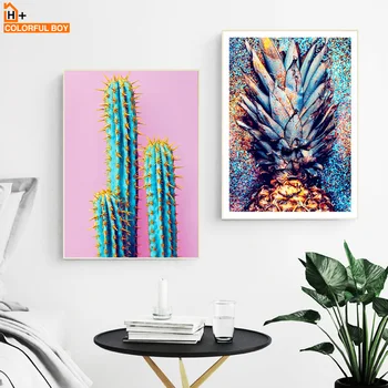 COLORFULBOY Kaktus Ananás Oko Wall Art Plátno Maľovaní Plagátov A Vytlačí Pop Art obrazov na Stenu Pre Obývacia Izba Domova
