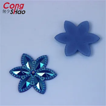 Cong Shao 100KS 23.6 mm AB Farba Kvetu tvar Akryl drahokamu nášivka Kameň Flatback pre kostým Tlačidlo DIY CS113