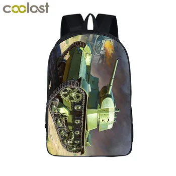 COOl Obrnené Hlavný Bojový Tank Notebook Batoh Mužov Cestovné Tašky Brnenie 3D Tlač Bagpack pre Teenagerov Dievčatá Chlapci Školské Tašky