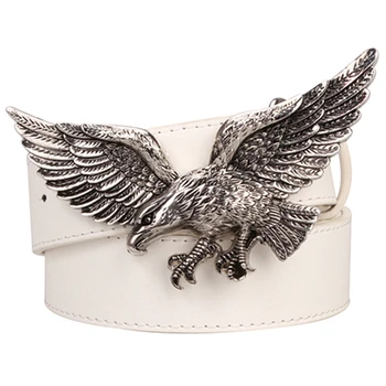 Cool veľký kovový eagle pás módne pánske kožené pásu punk rock štýl pásu