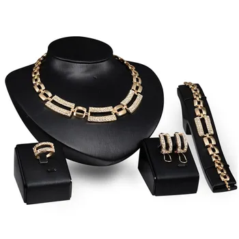 Corazon Colgantes Robustný Šperky Hot Plné Zlata s Príveskom Dizajn Afrike Šperkov Náhrdelník Náramok, Prsteň Náušnice 4PCs Šperky Set