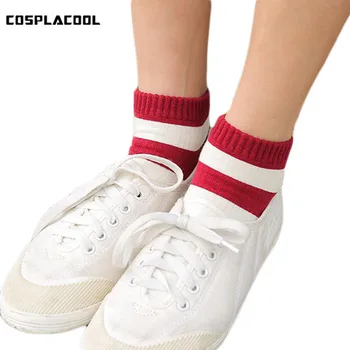[COSPLACOOL]Farebné Absorbovať Pot Bavlna Meias Prúžok Módne ženy ponožky Jednoduché Ležérne pohodlné deodorize calcetines mujer