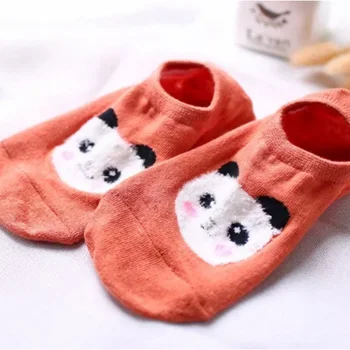 [COSPLACOOL] Japonský kreslený zvierat ponožka tlač panda/ovce/lev bežné Neviditeľné Non-slip ženy ponožka Žakárové papuče ženy