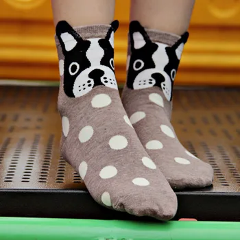 [COSPLACOOL] kórejský štýl jar a v lete Módne Bavlna Tlač Ponožky ženy roztomilý škvrny psov Ponožky kreslených