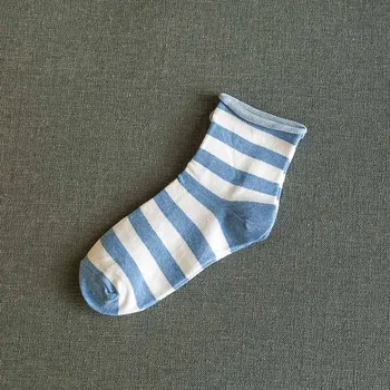 [COSPLACOOL]Okraji Farebné Absorbovať Pot Bavlna Meias Osem štýl Prúžok Módne ženy ponožky Jednoduché, pohodlné calcetines mujer