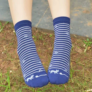 [COSPLACOOL] Roztomilý Stopy prúžok Vysokej Kvality Prekladané Cartoon Bavlna Ženy ponožky