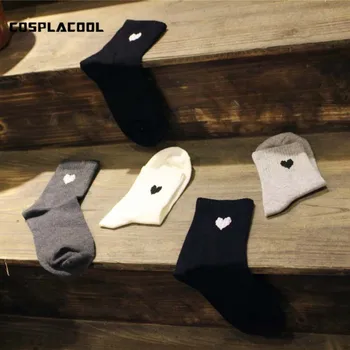 [COSPLACOOL]Tvorivé Výšivky Láska Čistá Farebné Ponožky Ženy Harajuku Sladké Osobnosti Bavlna Meias Módne Kórea Skateboard Sox