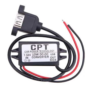 CPT-HUL-5 Vozidla Nepremokavé Napájanie neizolované Buck Modul (Jeden USB Žena S Montážnou Uši) pre Auto Zariadenia
