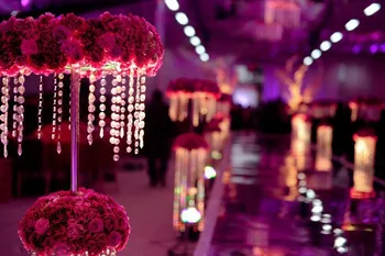 Crystal Clear Akryl Osemhranné perličkové Girlandy Luster Visí Na spoločenské, svadobné boda dekorácie dodávky ,1M