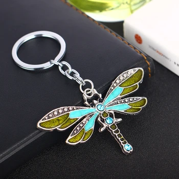 Crystal Motýľ Keychain Bohemia Dragonfly Prívesky Keyring Ženy Dámy Šperky, Darčeky Zvierat Charms Prívesok Na Auto Tašky, Kľúčenky
