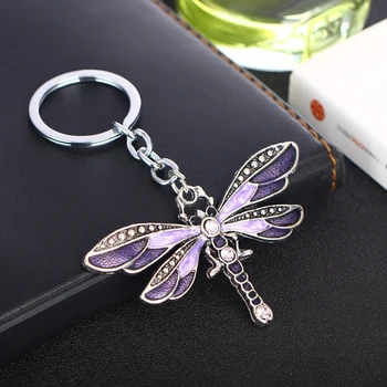 Crystal Motýľ Keychain Bohemia Dragonfly Prívesky Keyring Ženy Dámy Šperky, Darčeky Zvierat Charms Prívesok Na Auto Tašky, Kľúčenky