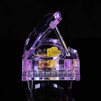 Crystal Piano Music Box Praktické Romantický Music Box Kreatívny Darček K Narodeninám Pre Domova Remeslá